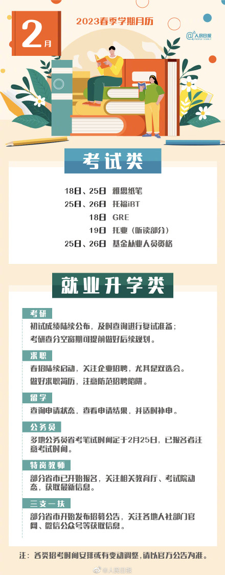2025年春季学期月历