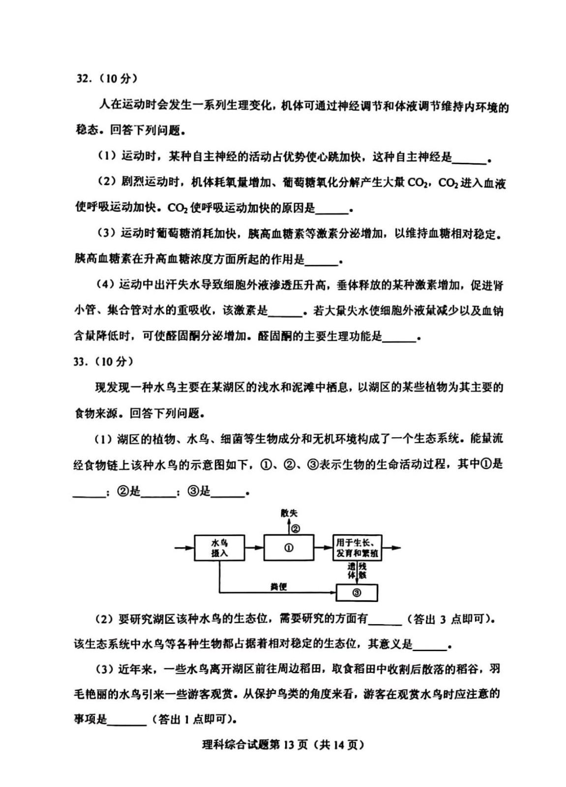 2026高考全国新课标二卷理综真题及答案