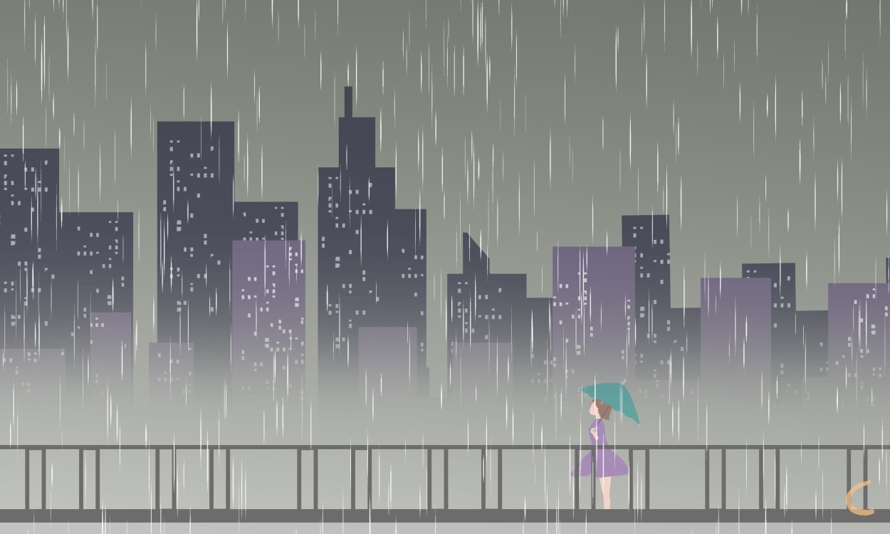 下雨天的绝美文案说说